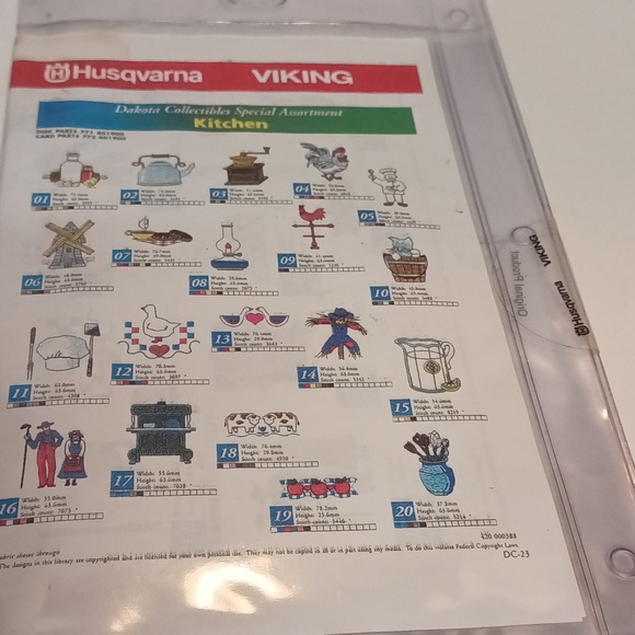Husqvarna Viking Dakota Collectibles Special Assortment Kitchen 20 Designs - Picture 3 of 5